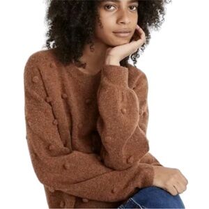MADEWELL Brockton Bobble Wool Crew Neck Rust Sweater size small